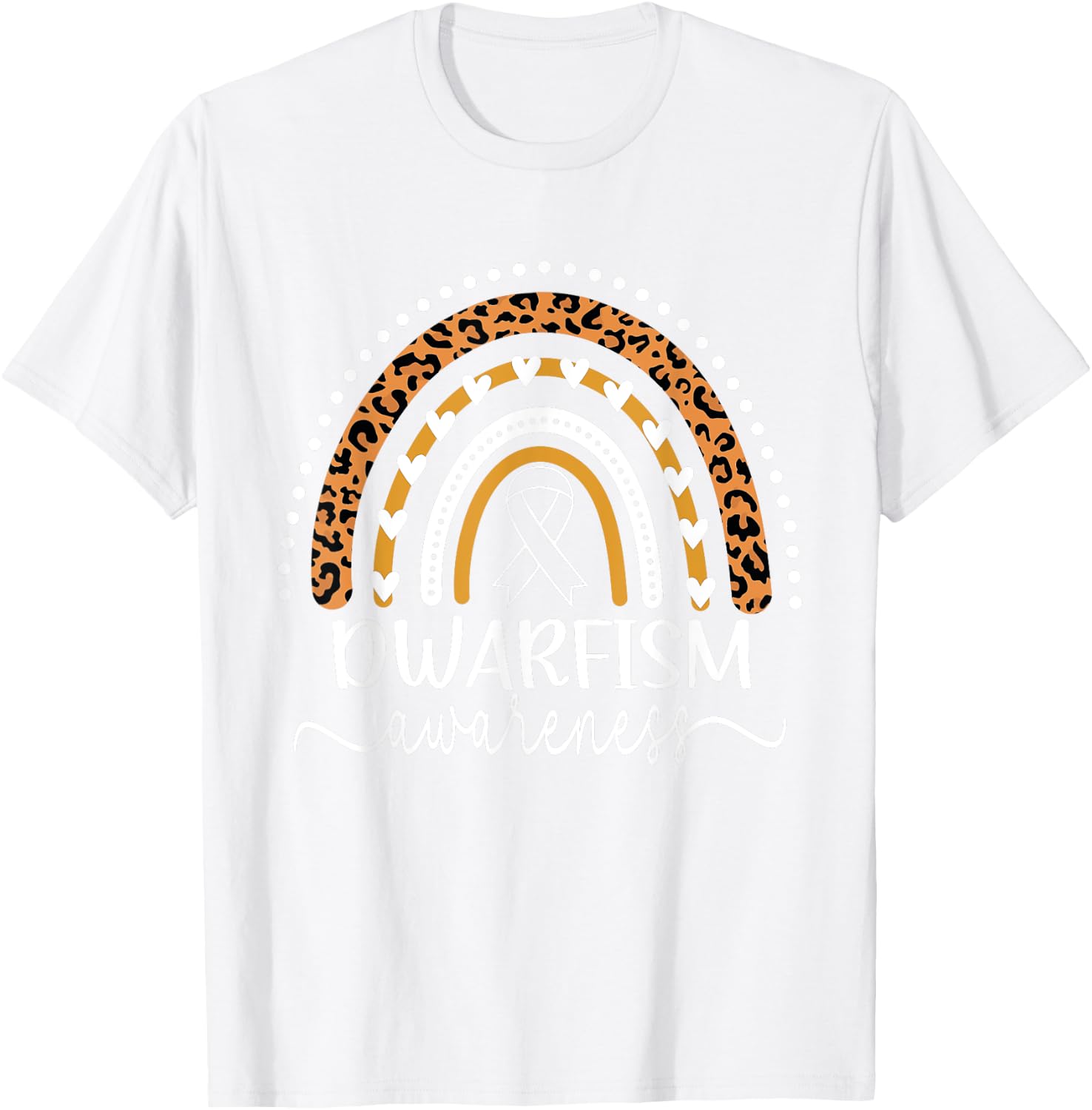 Wear Green Dwarfism Awareness Leopard Rainbow T-Shirt - T-Shirt | White