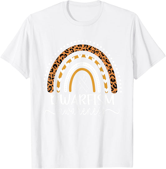 Wear Green Dwarfism Awareness Leopard Rainbow T-Shirt - T-Shirt | White