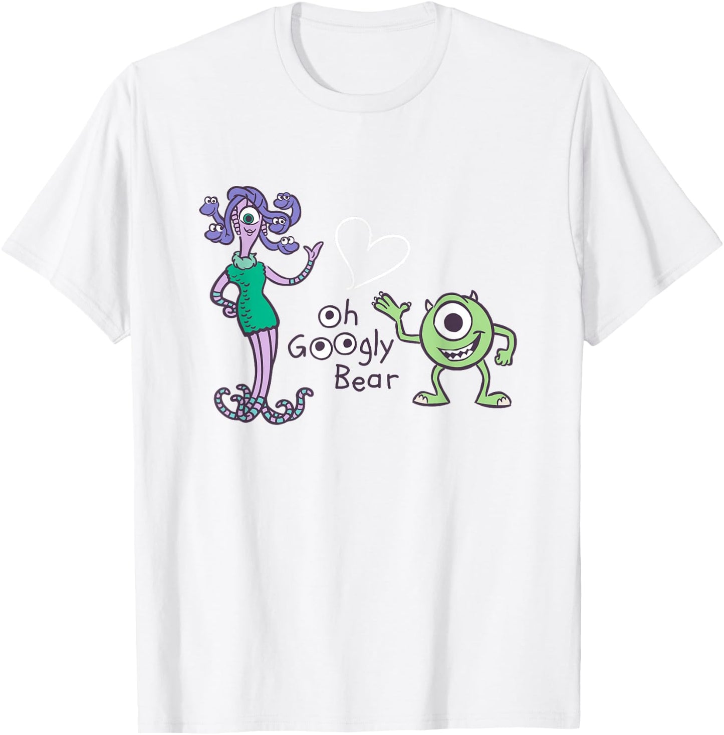 Disney Pixar Monsters Inc. Mike Celia Oh Googly Bear Logo T-Shirt - T-Shirt | White