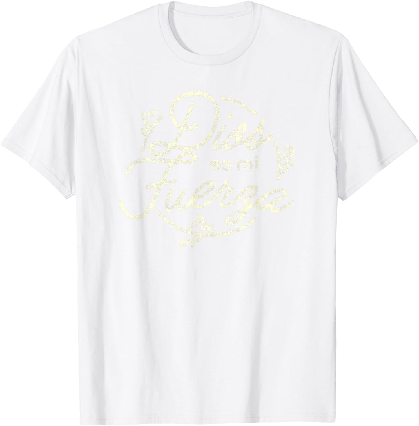 Dios es me Fuerza Camisa | Christian Shirts in Spanish T-Shirt - T-Shirt | White