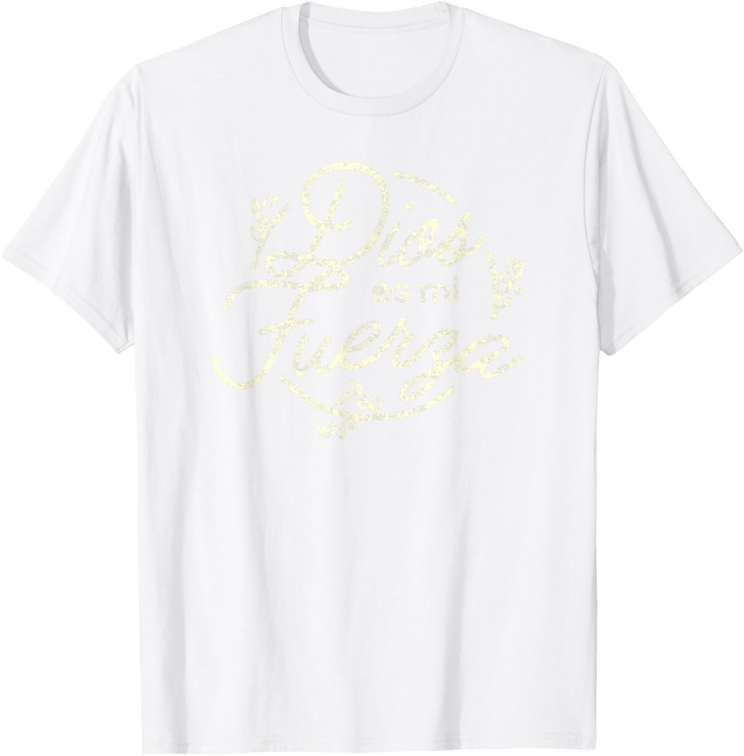 Dios es me Fuerza Camisa | Christian Shirts in Spanish T-Shirt - T-Shirt | White