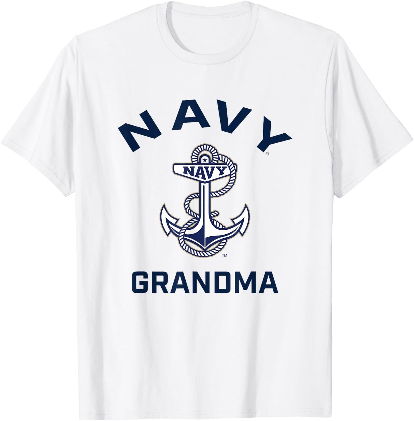 US Naval Academy Navy Midshipmen Arched Grandma T-Shirt - T-Shirt | White