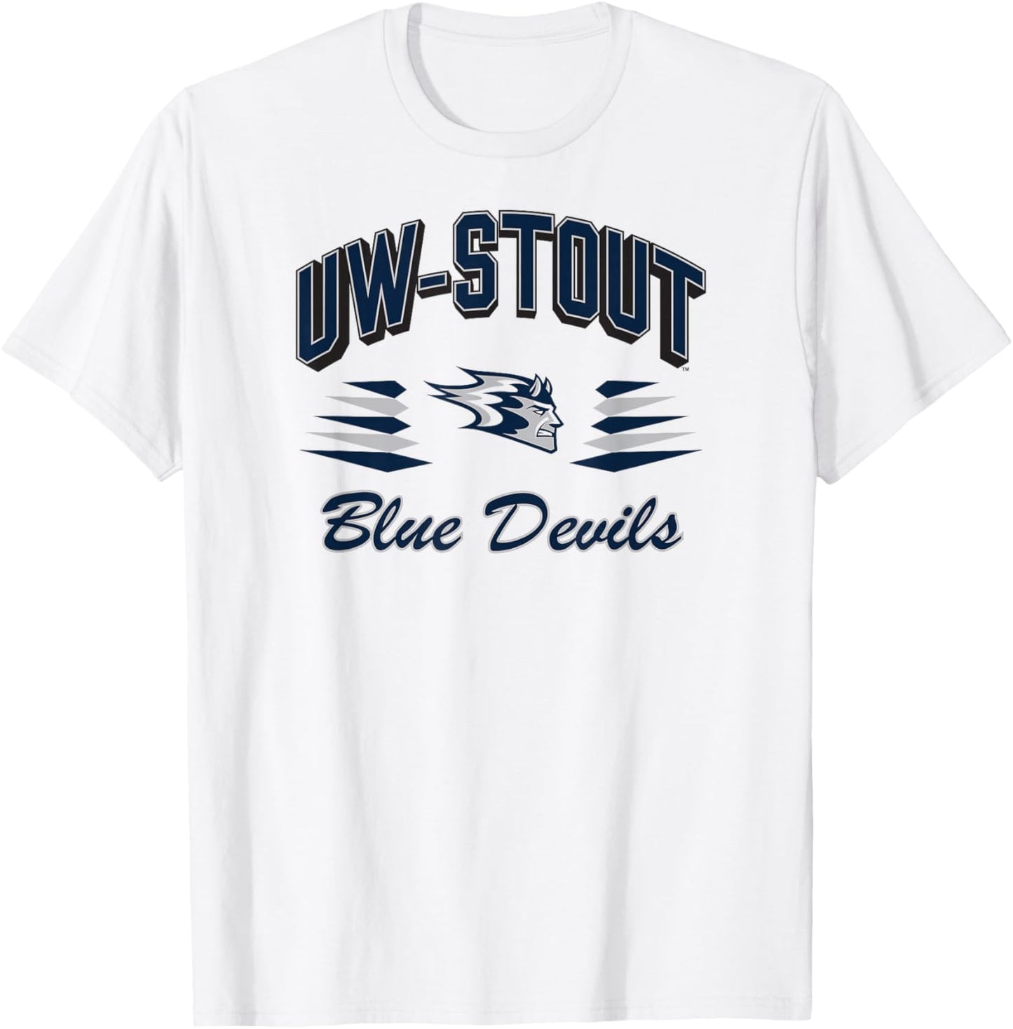 Wisconsin Stout Blue Devils Retro Diamond White T-Shirt - T-Shirt | White