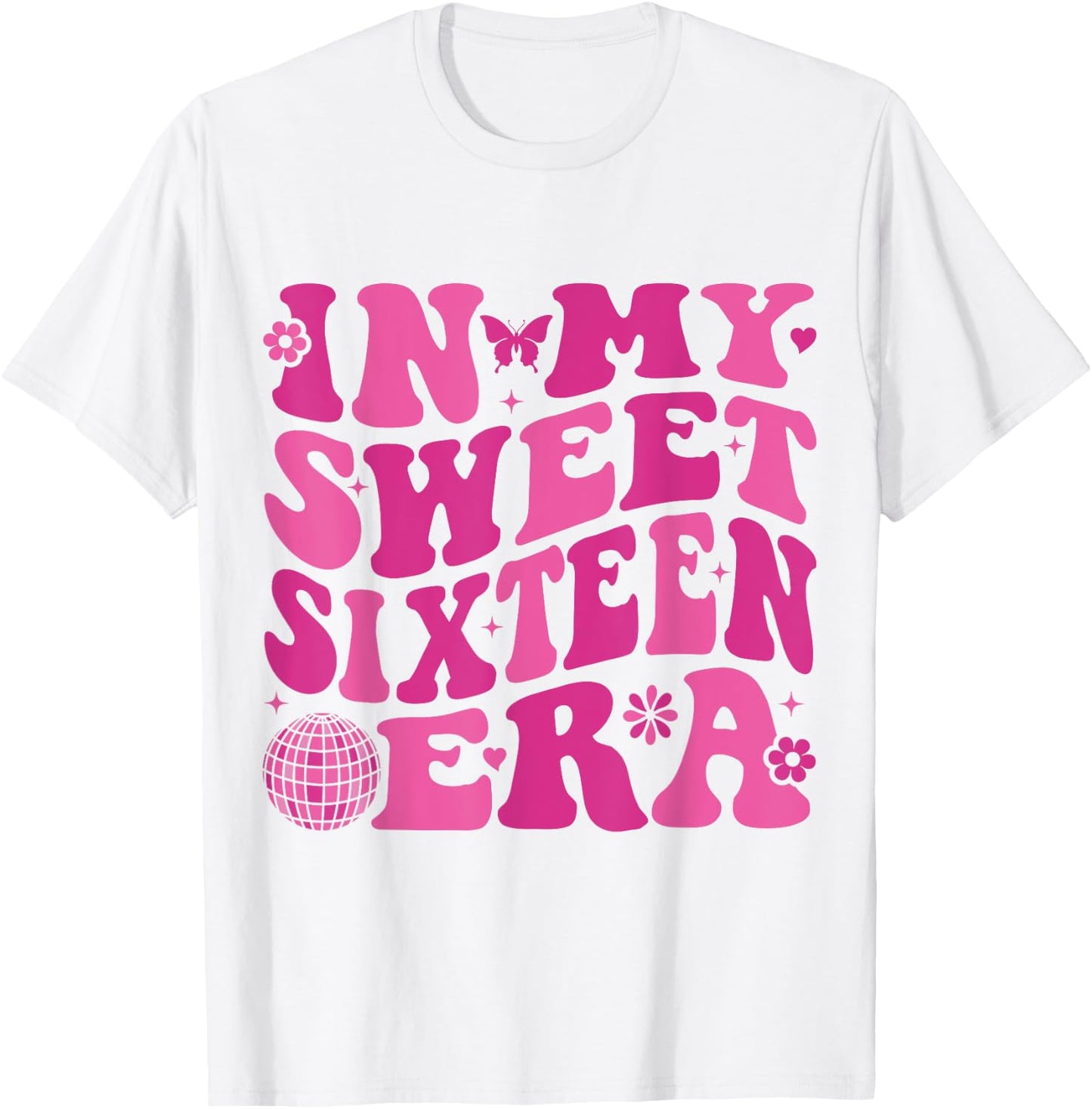 In My Sweet Sixteen Era Groovy Retro Boys Girl 16th Birthday T-Shirt - T-Shirt | White