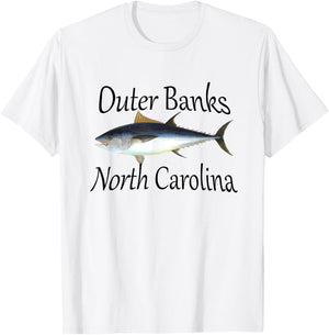 Outer Banks NC Bluefin Tuna T-Shirt - T-Shirt | White