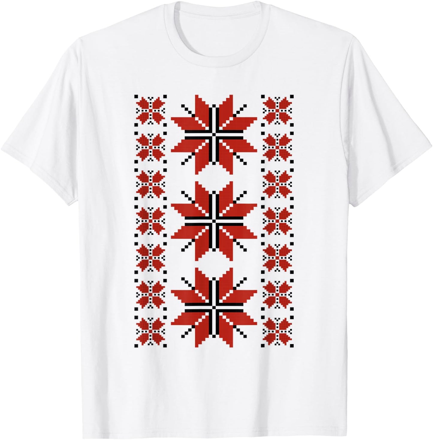Noi Suntem Romani Traditional Romanian Folk Art Motifs T-Shirt - T-Shirt | White