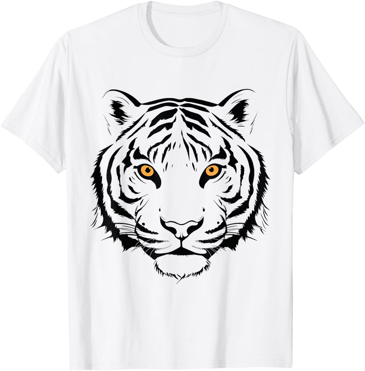 Orange Tiger Face Wild Animal Women Men Orange Tiger Head T-Shirt - T-Shirt | White