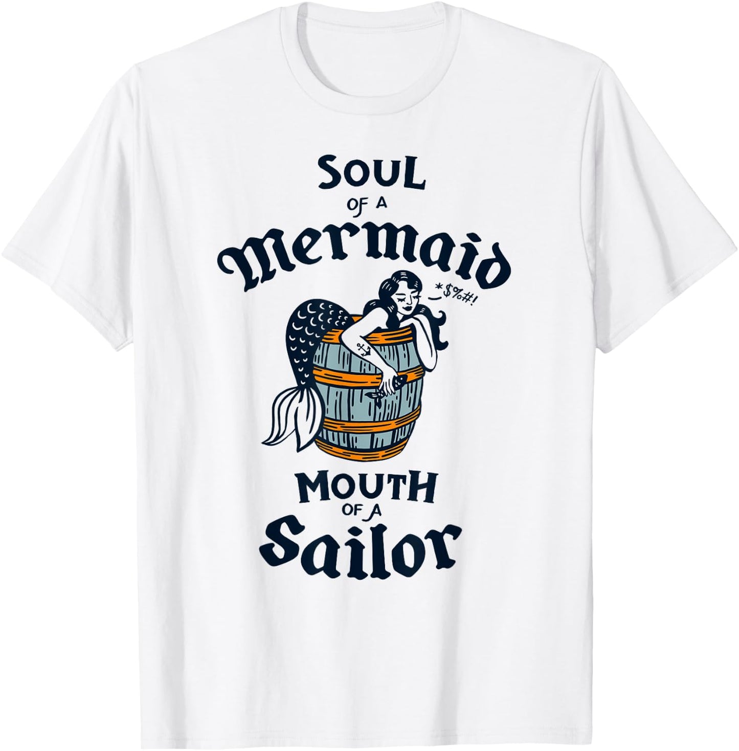 Soul Of A Mermaid: Retro Summer Mermaids Vintage Beach Pinup T-Shirt - T-Shirt | White