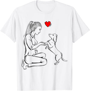 Dachshund Weiner Dog Mom Women Girls T-Shirt - T-Shirt | White