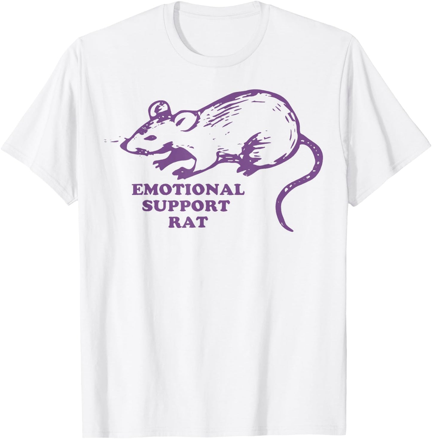Emotional Support Rat T-Shirt - T-Shirt | White