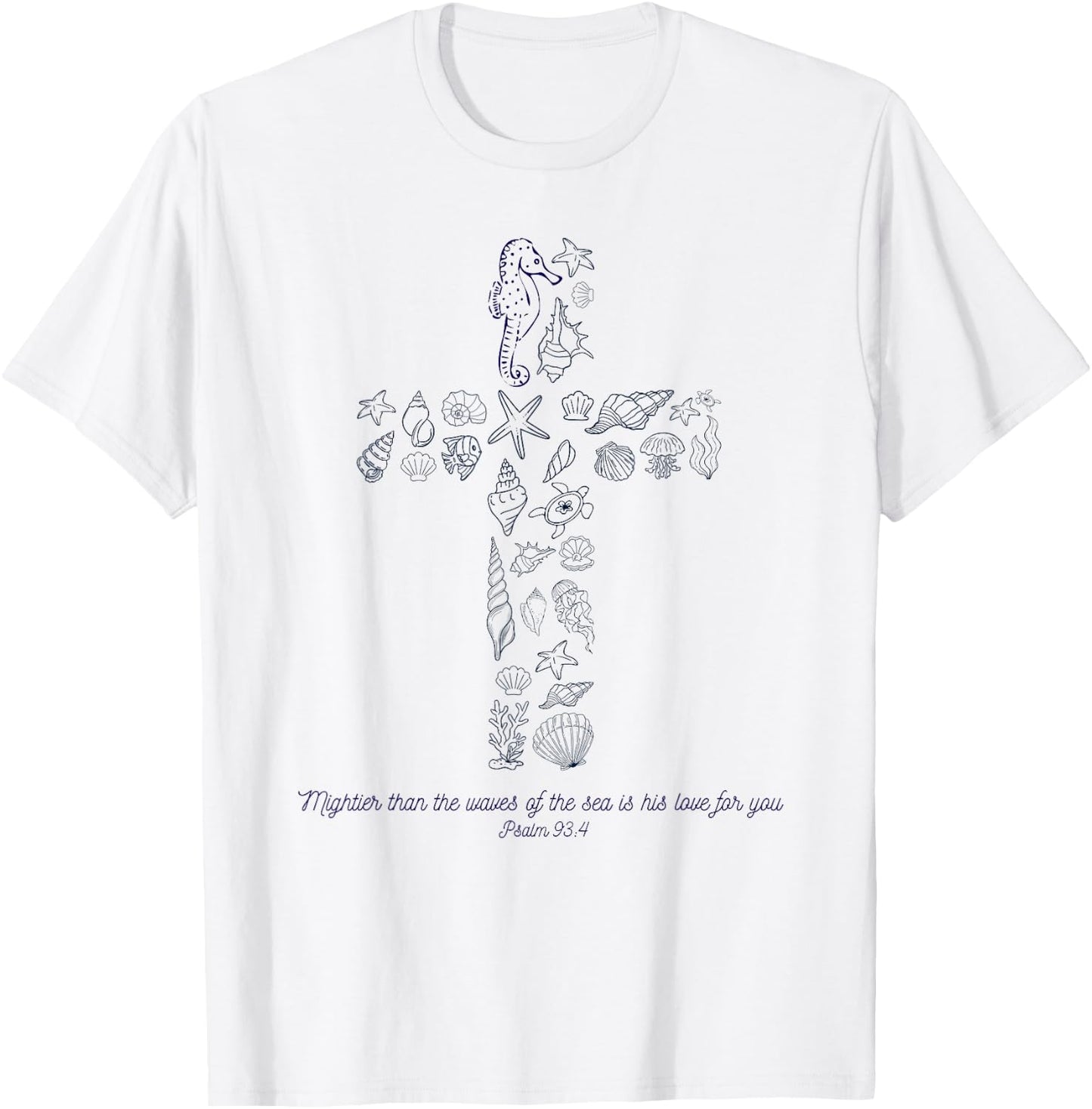 Beachy shirt Christian Ocean Beach Sea Shell Shirts Scuba T-Shirt - T-Shirt | White