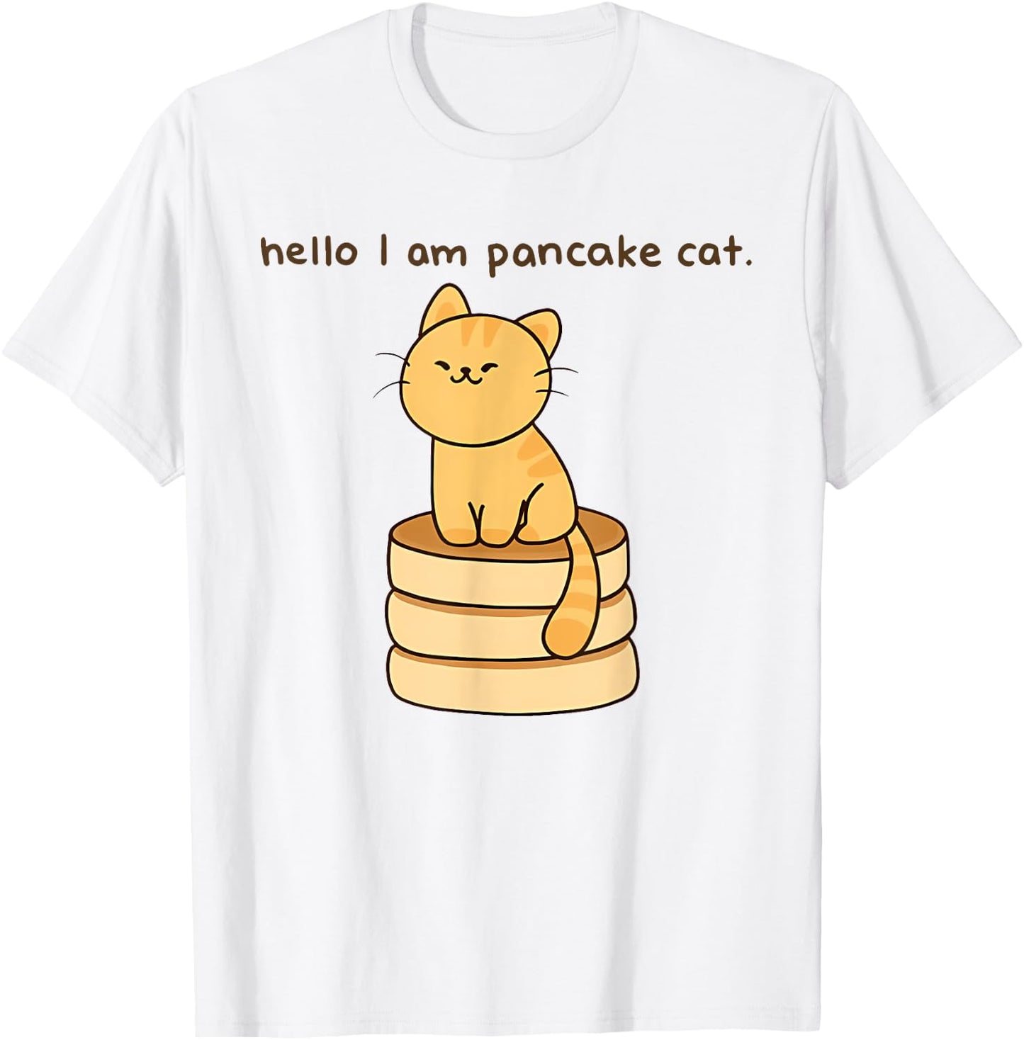 hello I am pancake cat. Funny design T-Shirt - T-Shirt | White