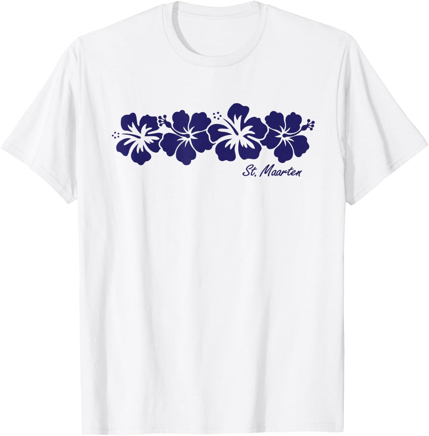 St. Maarten Hibiscus Flower Boys Girls Vacation Souvenir T-Shirt - T-Shirt | White