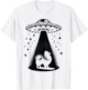 Pomeranian Mom Dad Dog - Funny Alien UFO T-Shirt - T-Shirt | White