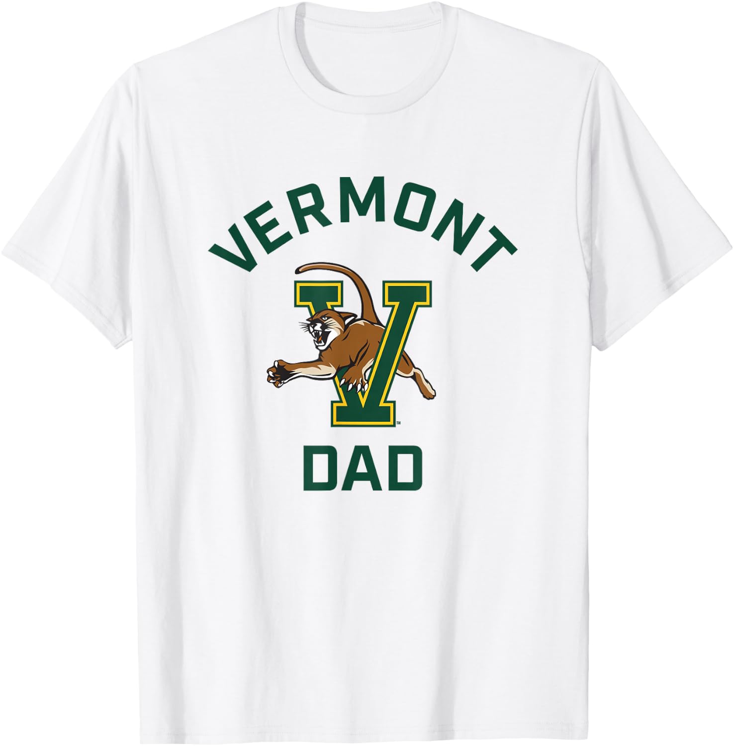 University of Vermont Catamounts Arched Dad T-Shirt - T-Shirt | White