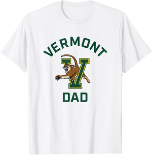 University of Vermont Catamounts Arched Dad T-Shirt - T-Shirt | White