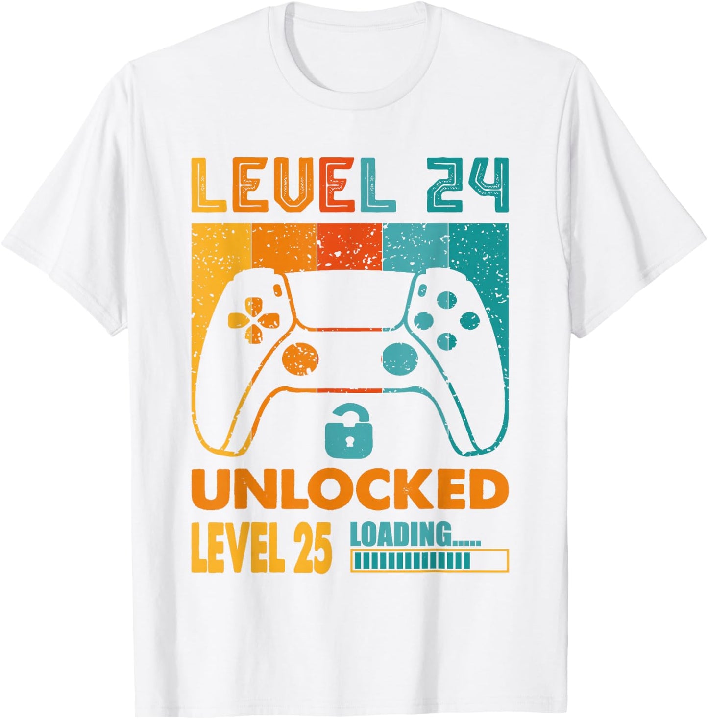 Funny Level 24 Unlocked Video Gamer 24 Years Old 24 Birthday T-Shirt - T-Shirt | White