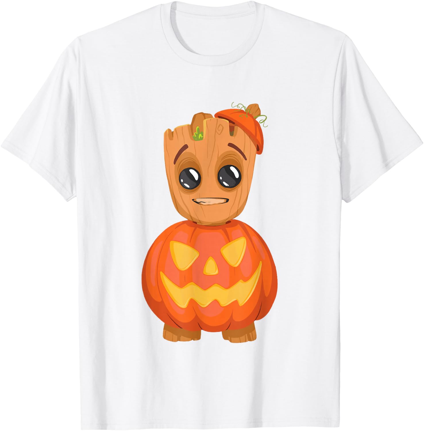Marvel Classic Halloween Baby Groot Cute Pumpkin Costume T-Shirt - T-Shirt | White