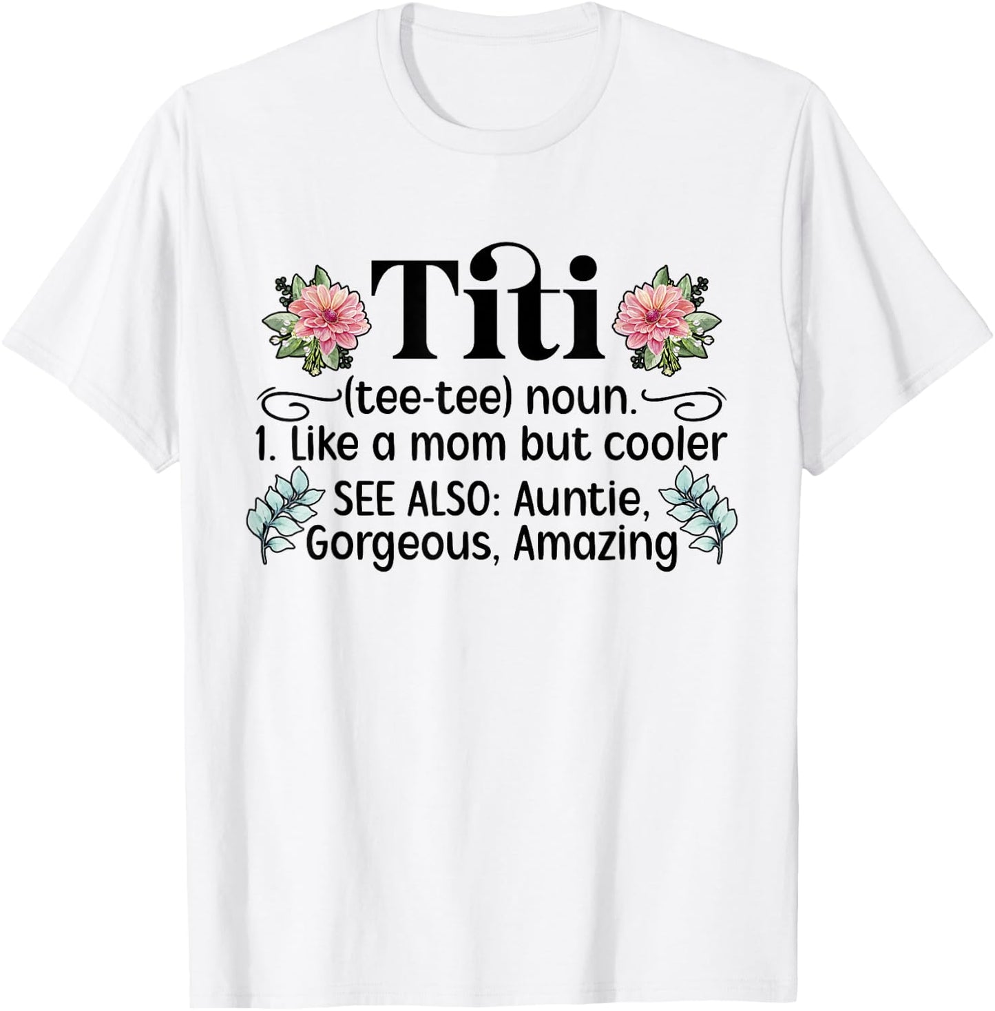 Mother's Day Titi Aunt Titi Auntie - Grey, Women's, Small, Classic Fit, Short Sleeve, Cotton 50% Polyester 50% T-Shirt - T-Shirt | White