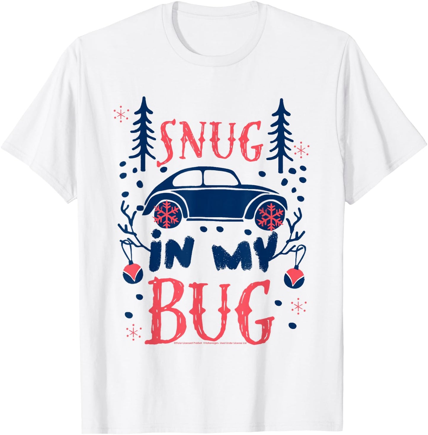 Volkswagen Christmas Snug In My Bug T-Shirt - T-Shirt | White