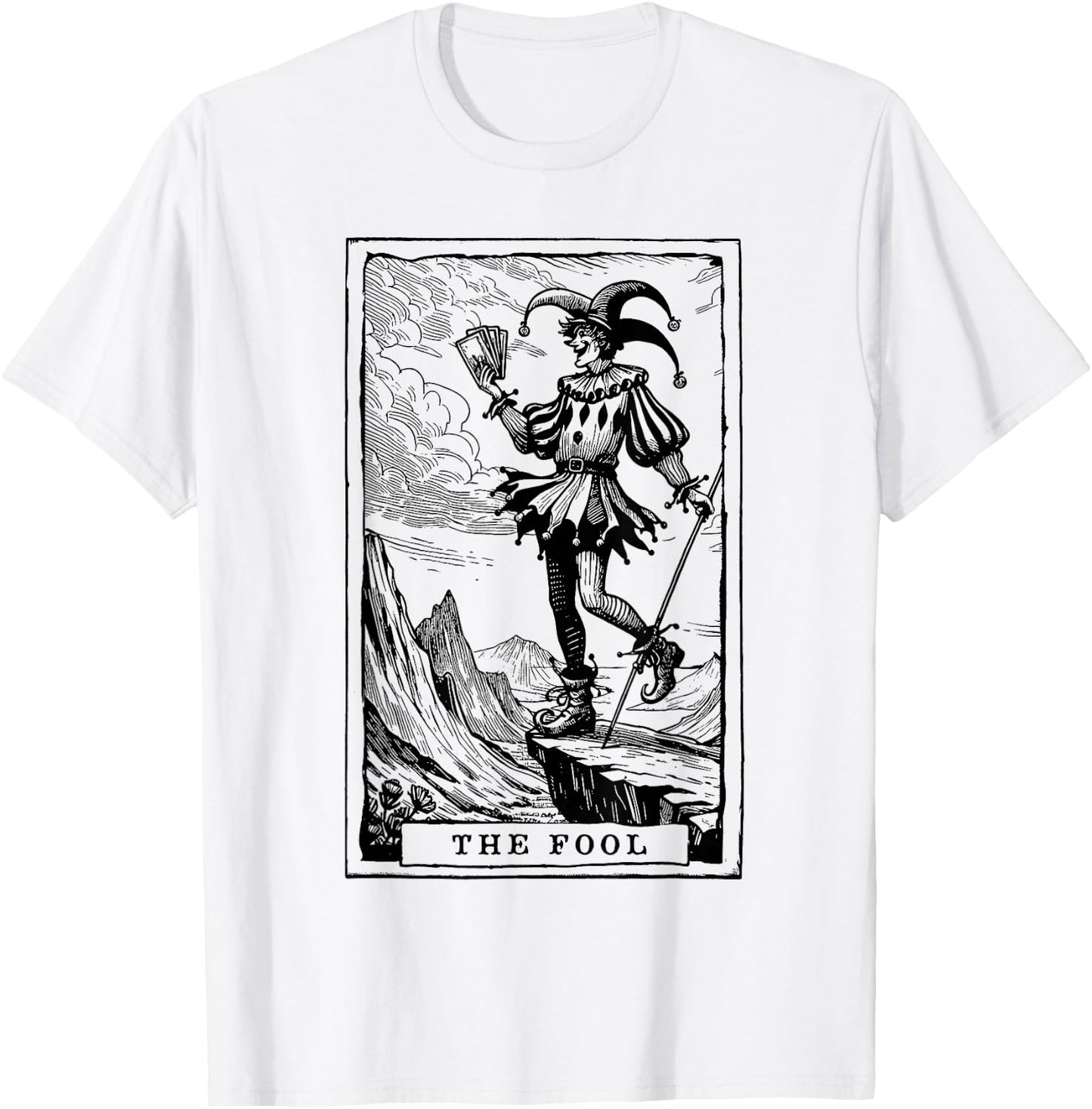 Tarot Card Shirt Jester The Fool Major Arcana Tarot Card T-Shirt - T-Shirt | White