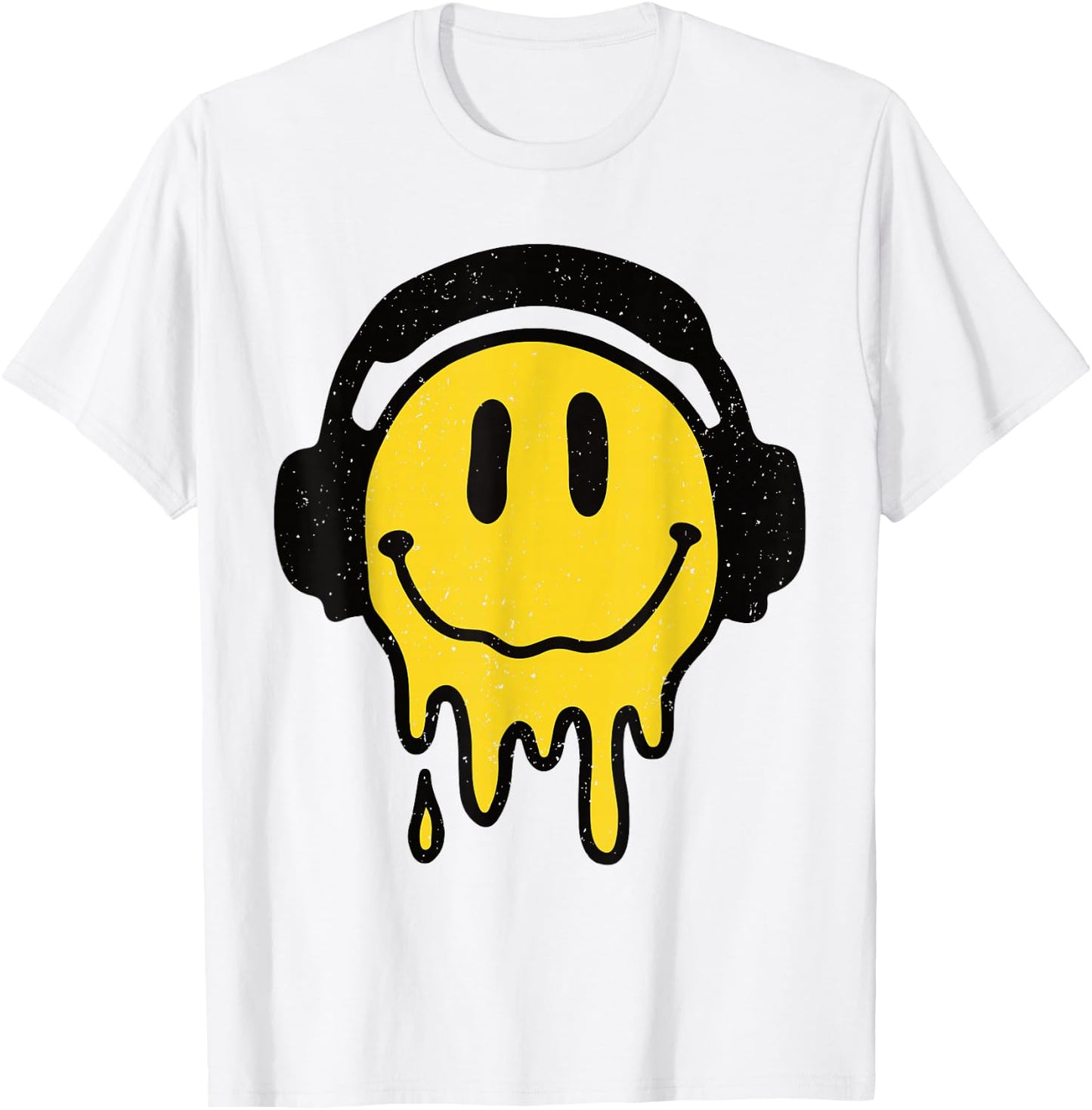Melting Yellow Smile Funny Smiling Melted Dripping Face Cute T-Shirt - T-Shirt | White