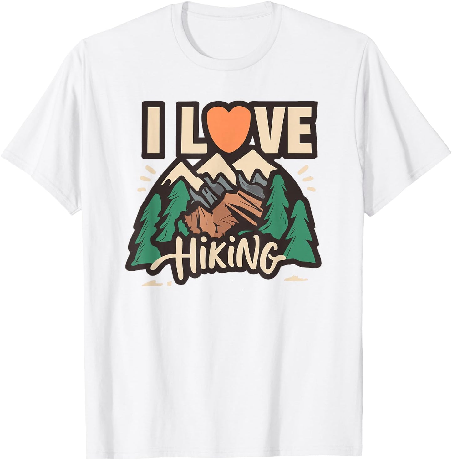 I Love Hiking, I Heart Hiking T-Shirt - T-Shirt | White