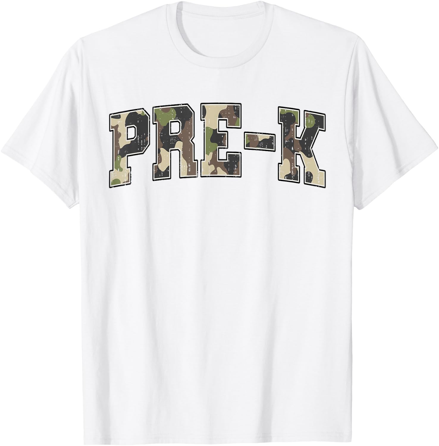 Vintage Pre K Old Camo Back to School Boys Kid Girl Teachers T-Shirt - T-Shirt | White