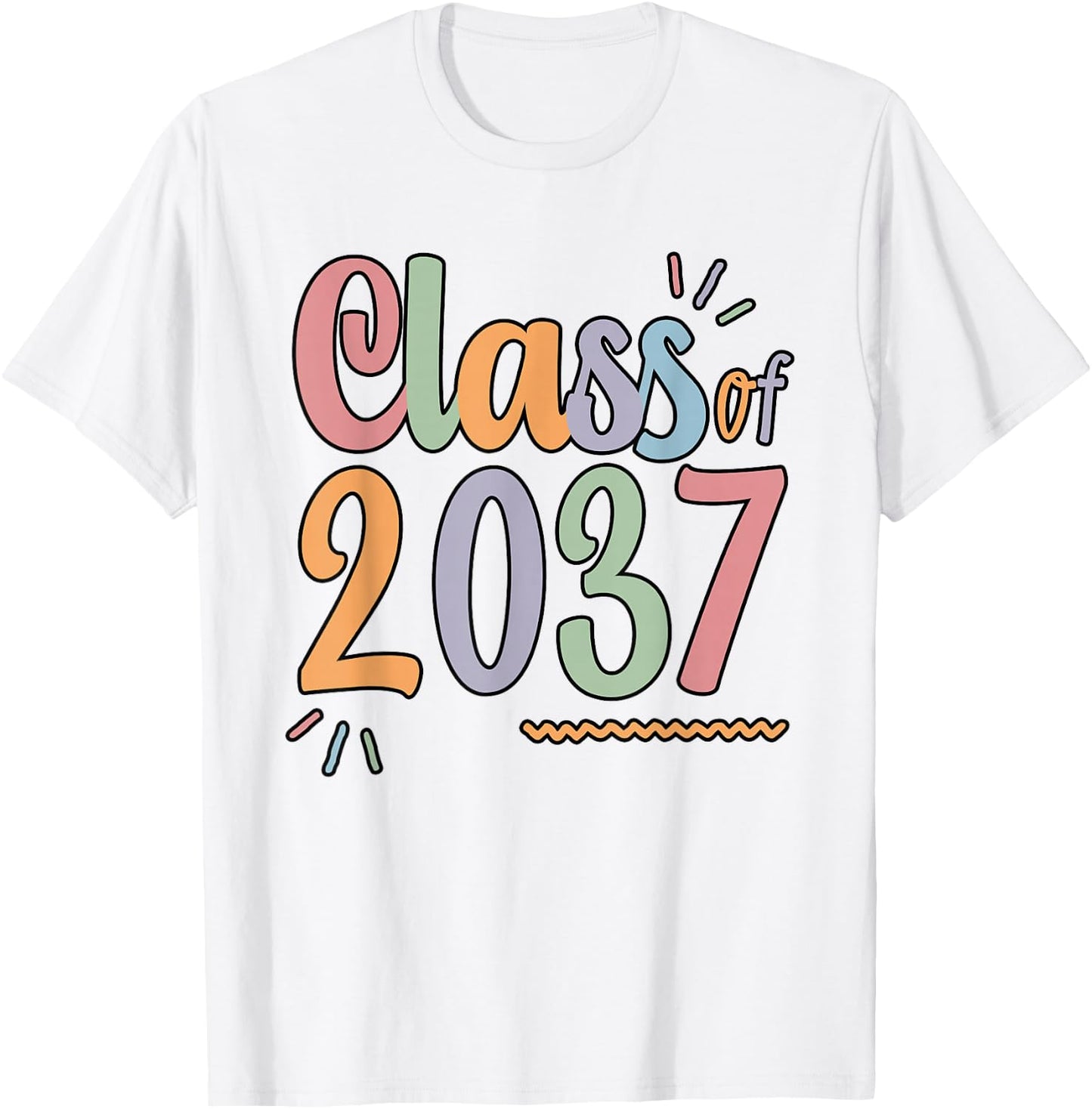 Class of 2037 Grow With Me Handprints On Back K to 12 T-Shirt - T-Shirt | White
