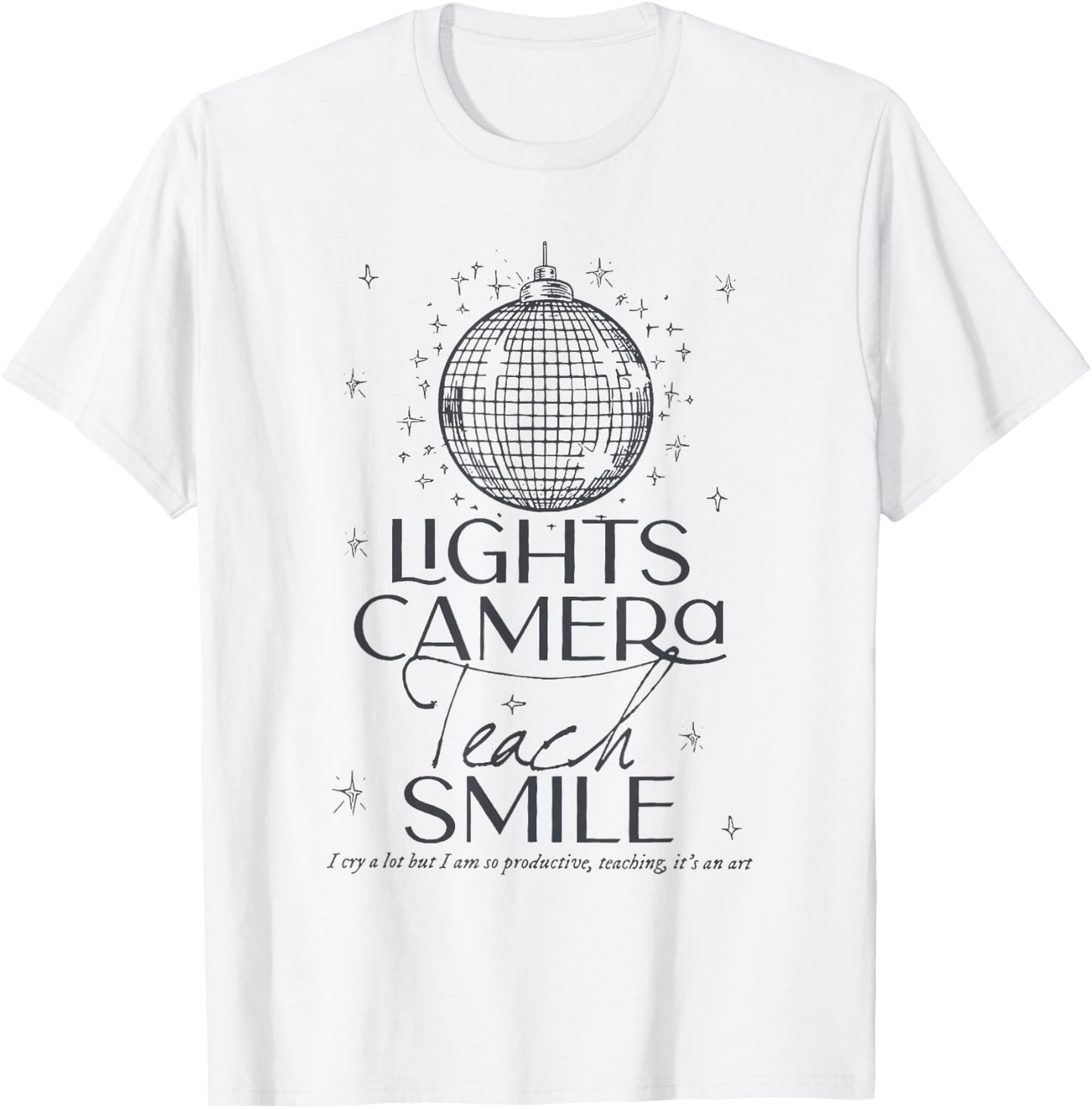 Lights Camera Teach Smile shirt Teacher First Day Of School Women Girls Kids T-Shirt - T-Shirt | White