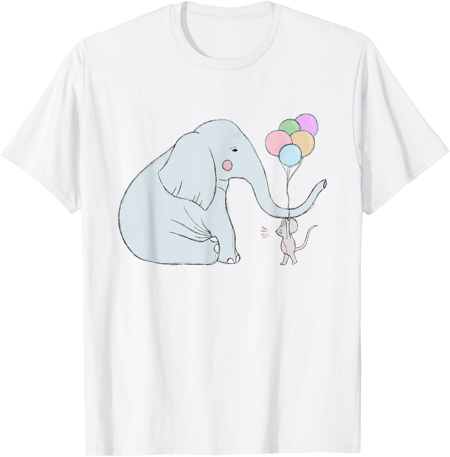 Elephant and mouse together illustration Love T-Shirt - T-Shirt | White
