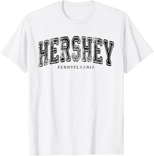 Hershey Pennsylvania Vintage Retro US City State Travel T-Shirt - T-Shirt | White