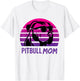 Pitbull Mom Funny Retro 80s Pitbull Dog T-Shirt - T-Shirt | White