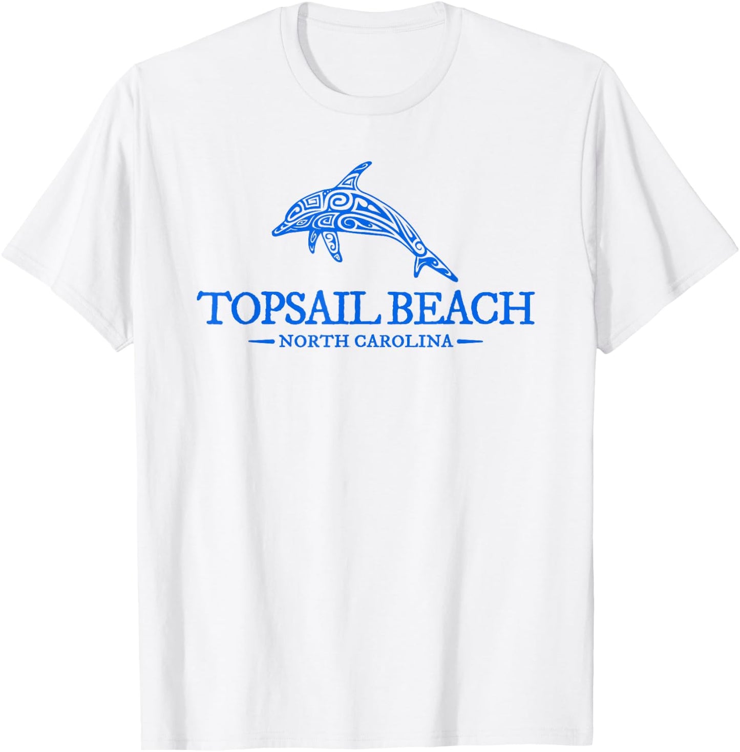 Topsail Beach North Carolina Dolphin Boys Girls Souvenir T-Shirt - T-Shirt | White