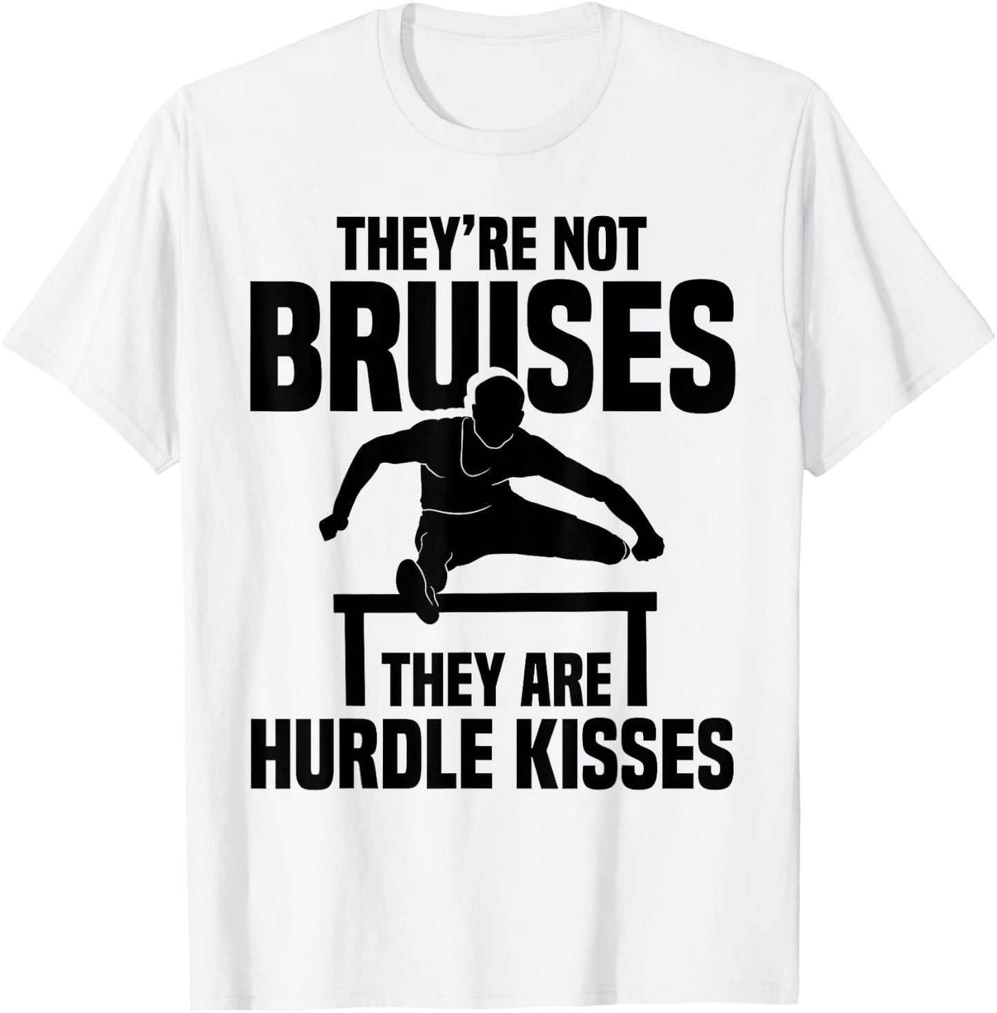 Track & Field Hurdles Shoes Hurdles Spikes Men Hurdler T-Shirt - T-Shirt | White