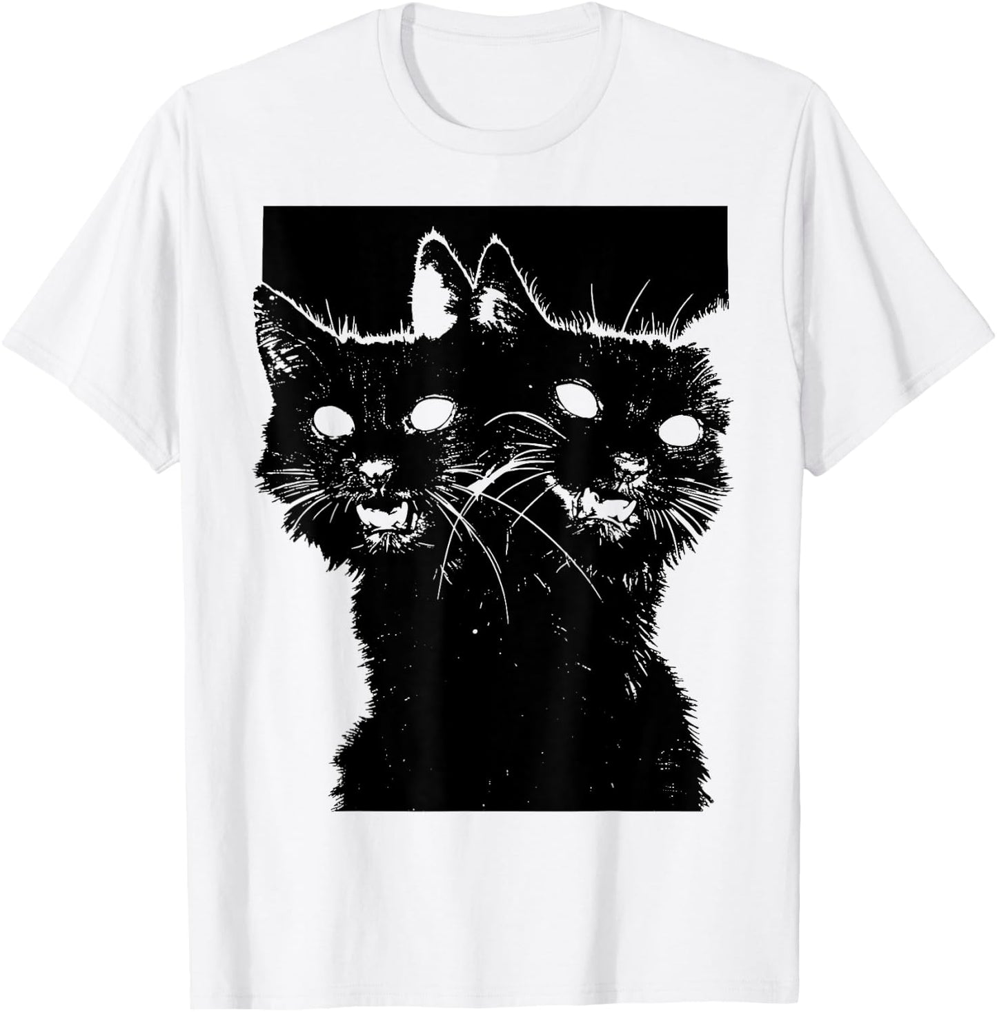 90s Grunge Cats | Occult Y2K Punk Pastel Goth Aesthetic T-Shirt - T-Shirt | White