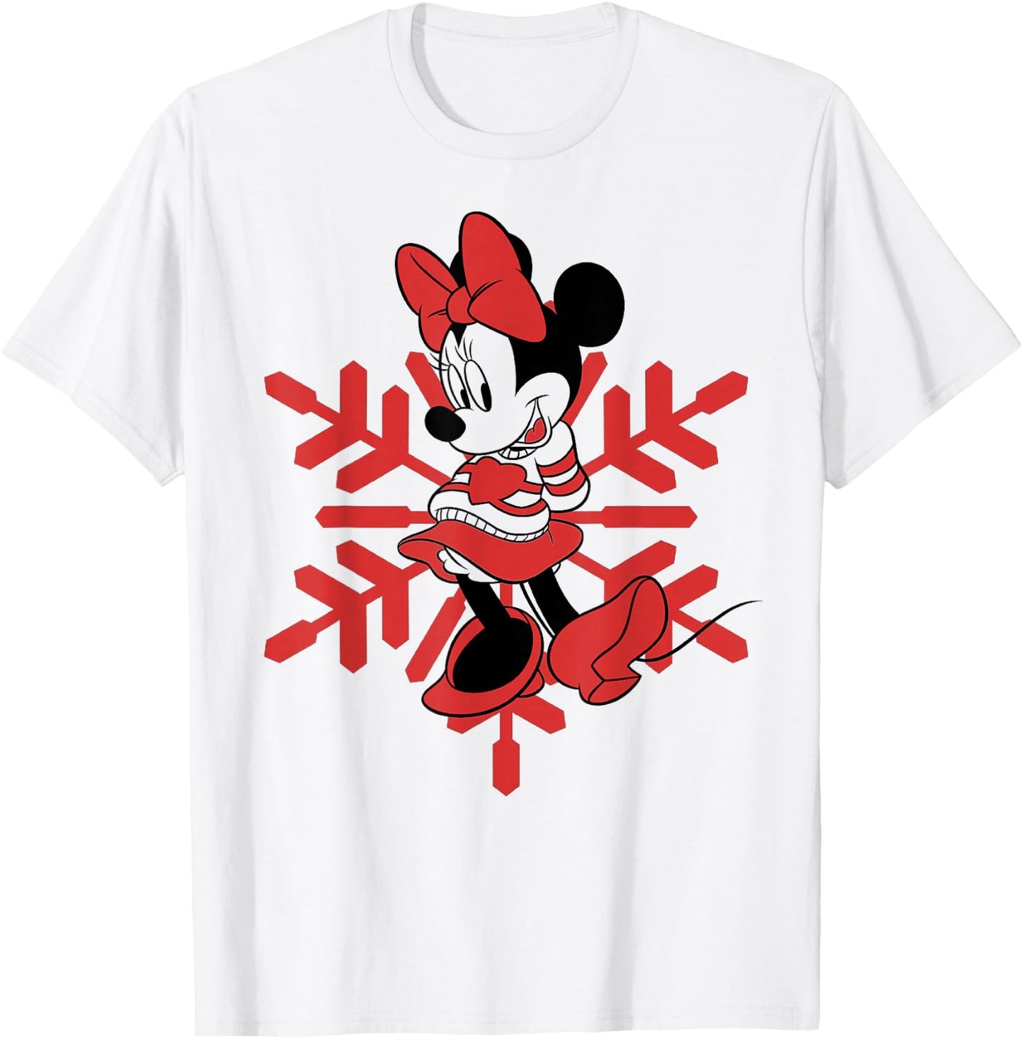 Disney Minnie Mouse Christmas Outline T-Shirt - T-Shirt | White