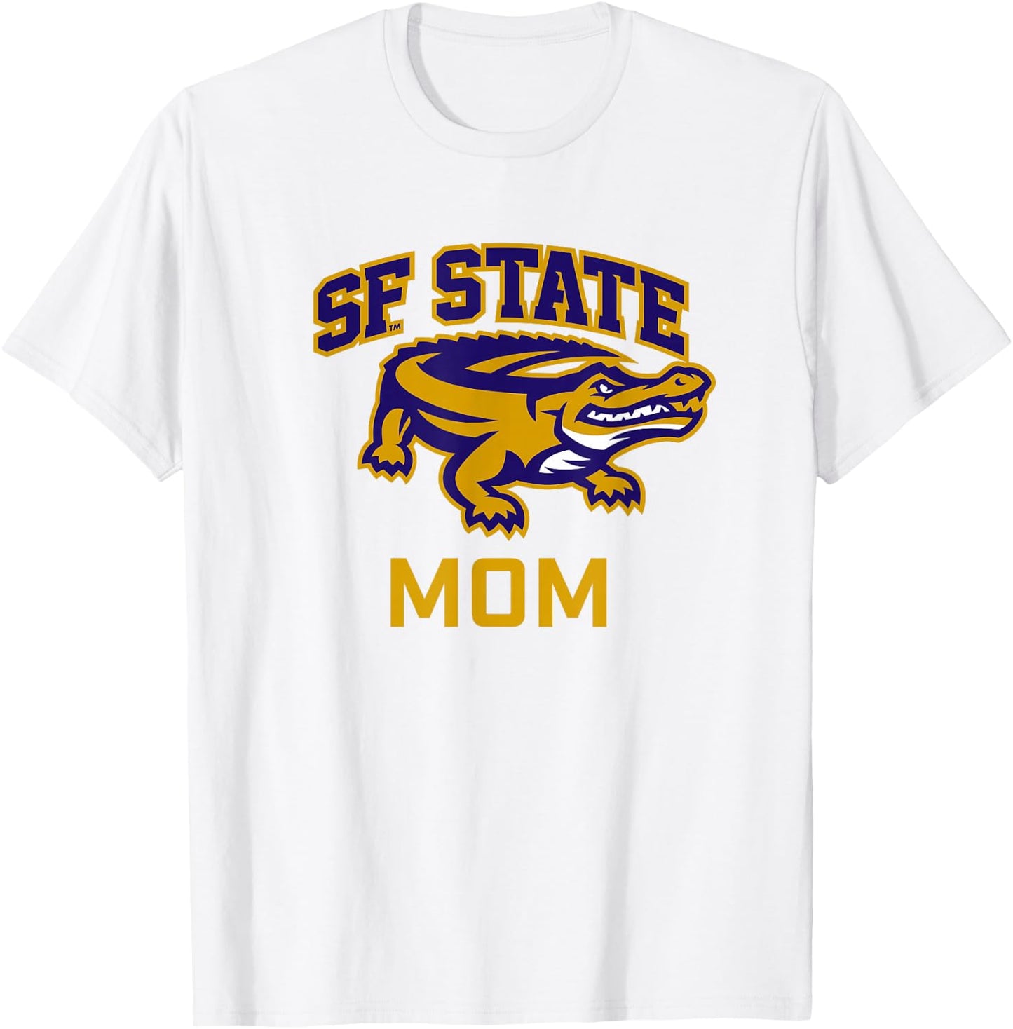 San Francisco State SFSU Gators Arched Mom T-Shirt - T-Shirt | White