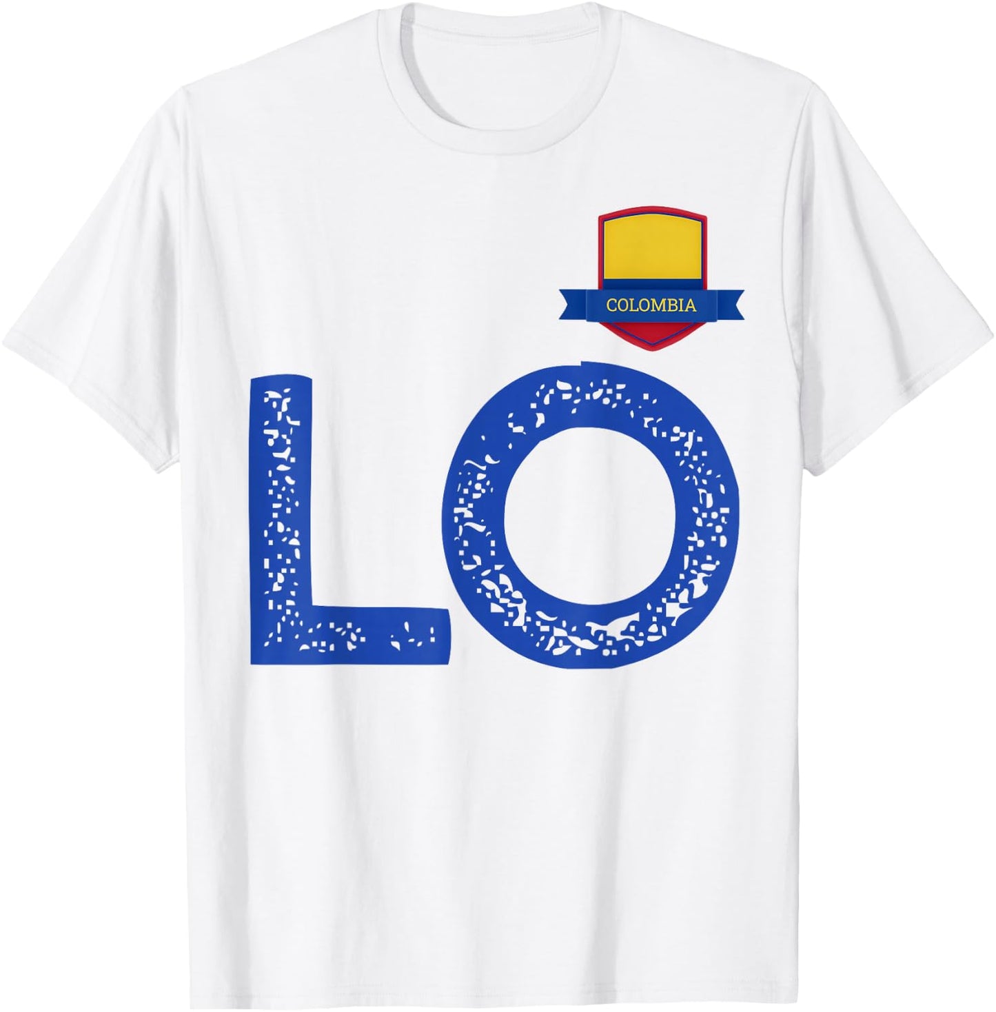 Colombia Human-Flag Letter L and O Colombian T-Shirt - T-Shirt | White