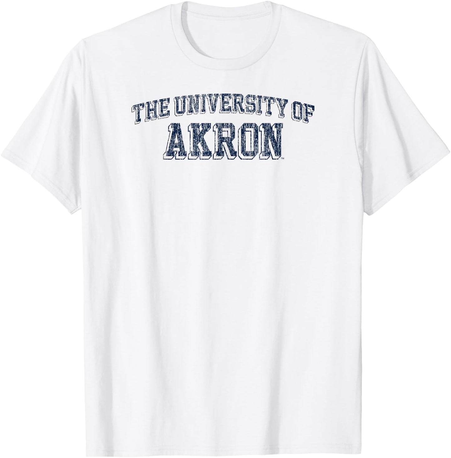 Akron Zips Retro Arch Gray Officially Licensed T-Shirt - T-Shirt | White
