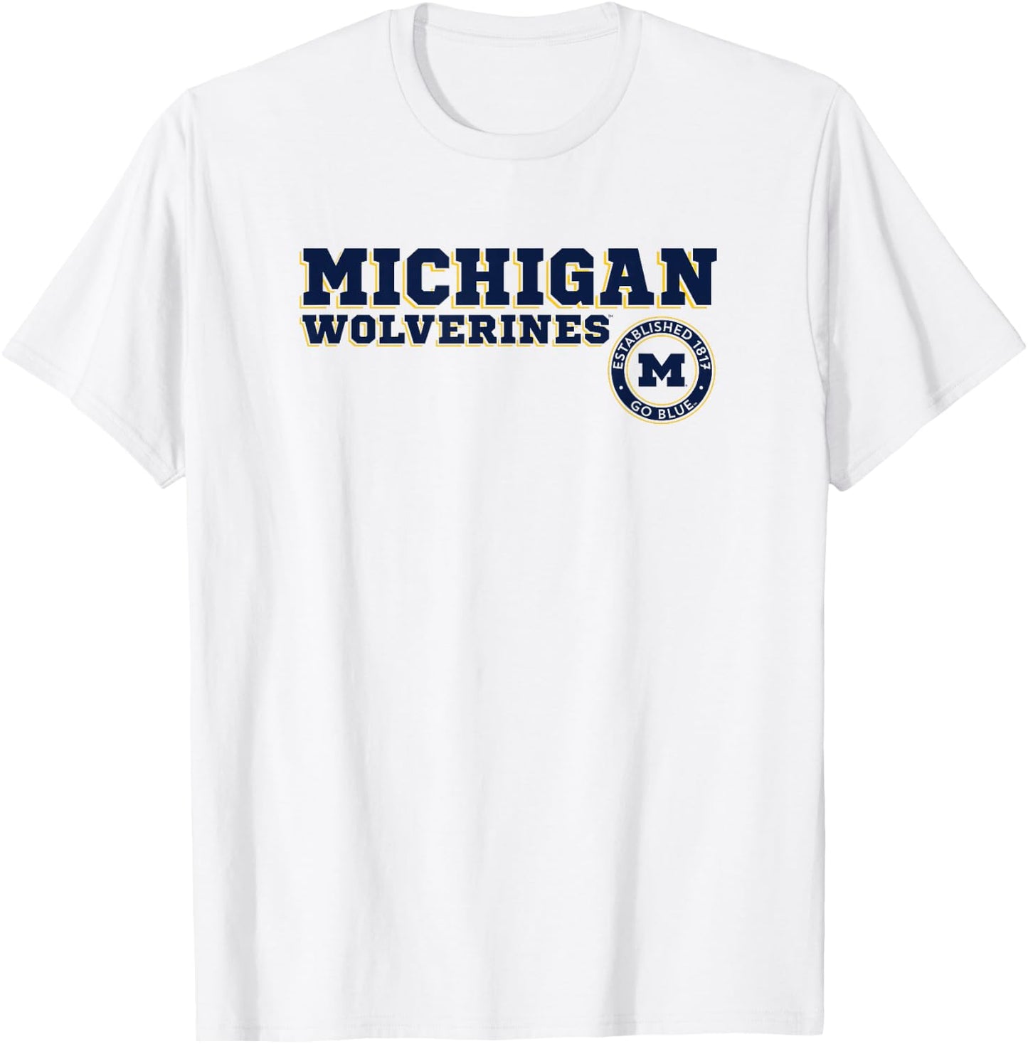 University of Michigan Wolverines U of M Block Text T-Shirt - T-Shirt | White