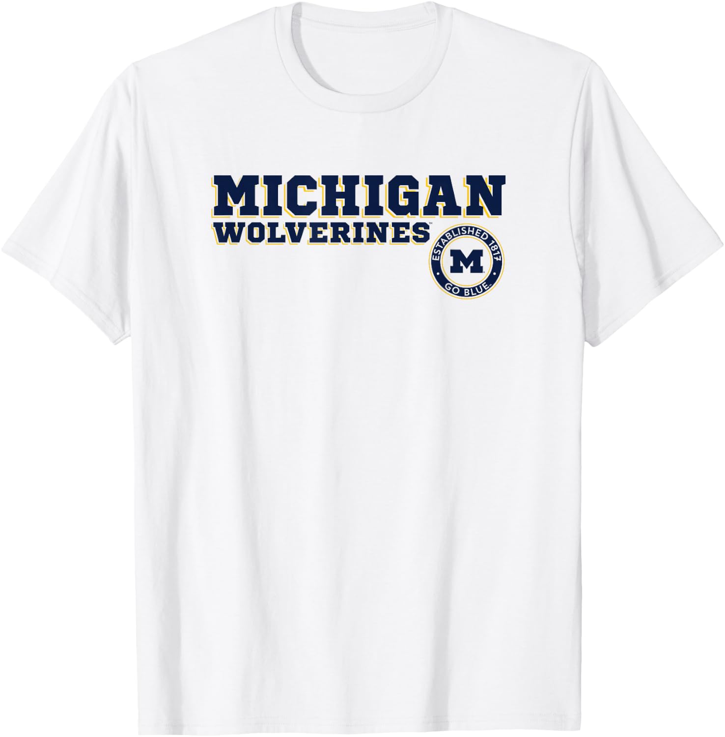 University of Michigan Wolverines U of M Block Text T-Shirt - T-Shirt | White