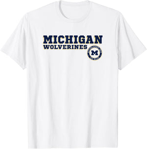 University of Michigan Wolverines U of M Block Text T-Shirt - T-Shirt | White