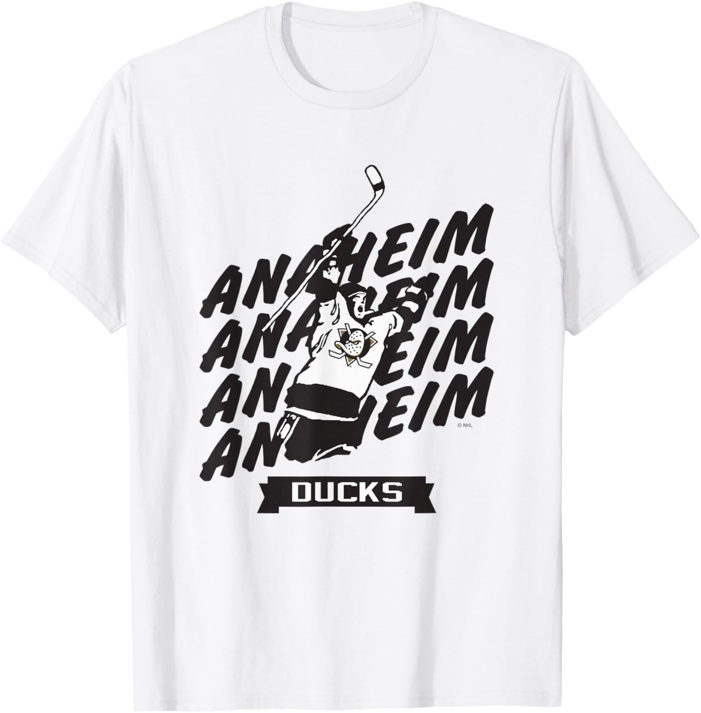 Anaheim Ducks Graffiti Orange Officially Licensed T-Shirt - T-Shirt | White