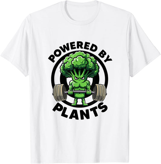 Powered By Plants Vegan Athlete Vegan Gym Vegan Bodybuilding T-Shirt - T-Shirt | White