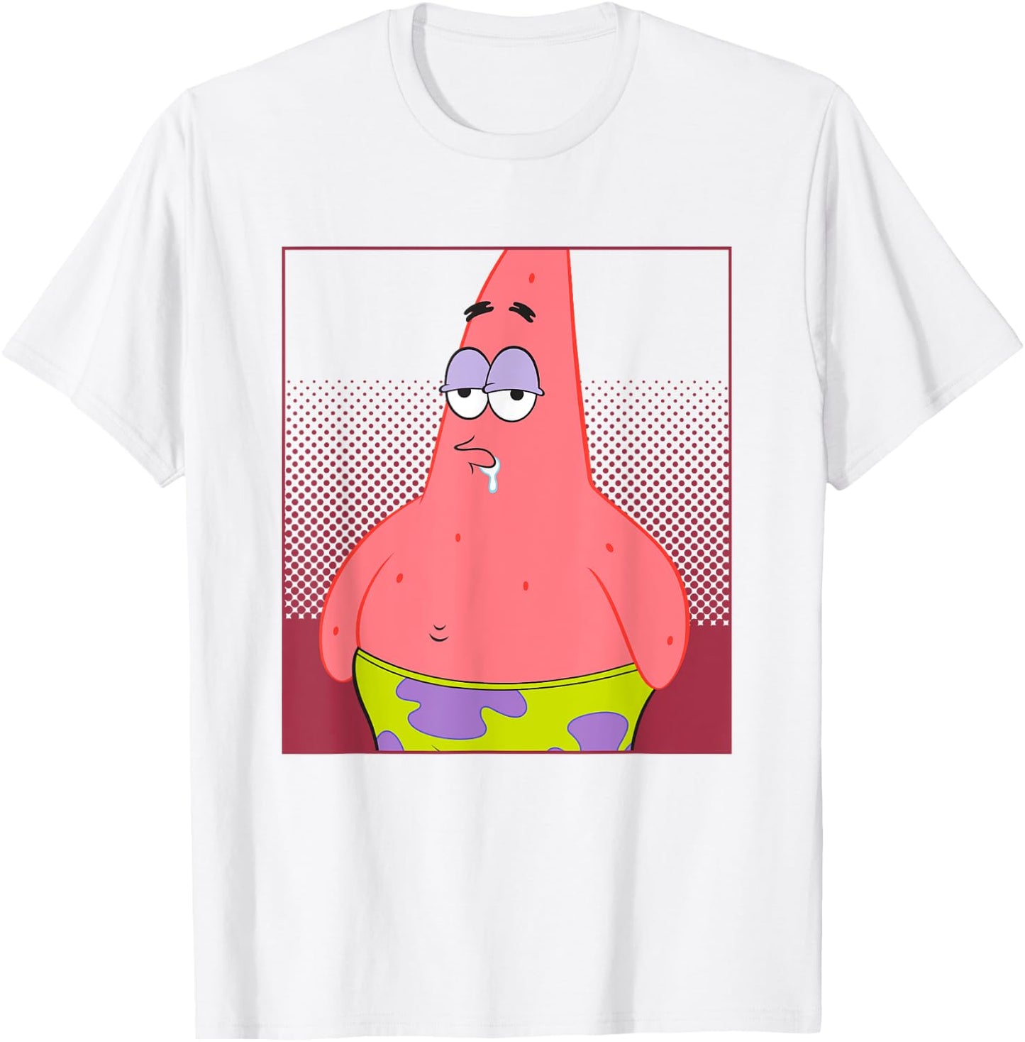 SpongeBob SquarePants Drooling Patrick Star Portrait T-Shirt - T-Shirt | White