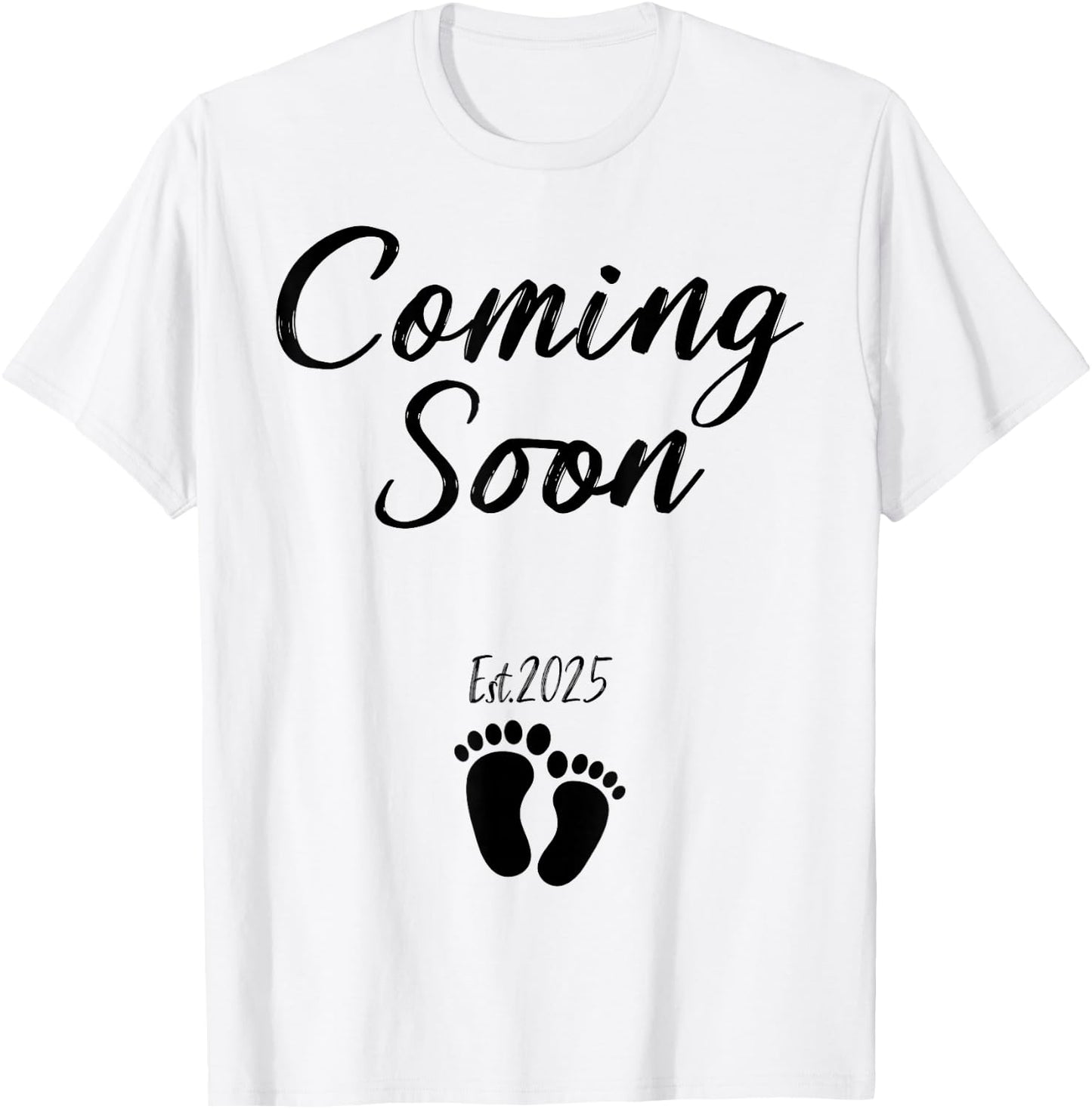 Coming Soon 2025 Pregnancy Announcement Mother's Day T-Shirt - T-Shirt | White