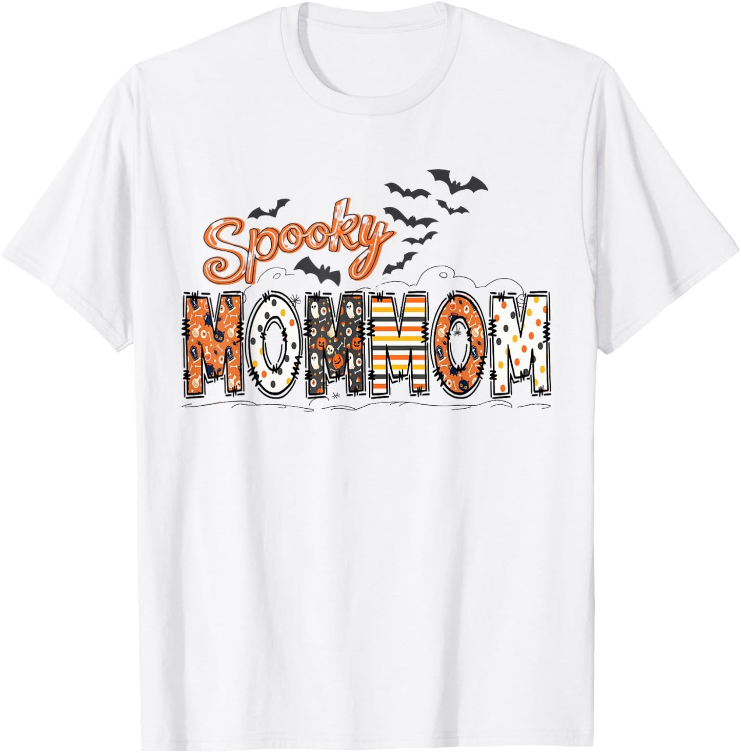 Spooky Mommom Halloween Mommom Life Family Matching T-Shirt - T-Shirt | White