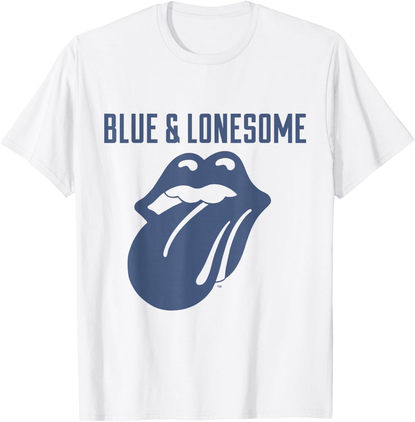 Rolling Stones 72 Logo Blue & Lonesome Vintage White T-Shirt - T-Shirt | White