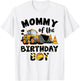 Mommy Of The Birthday Boy Construction Excavator Family T-Shirt - T-Shirt | White